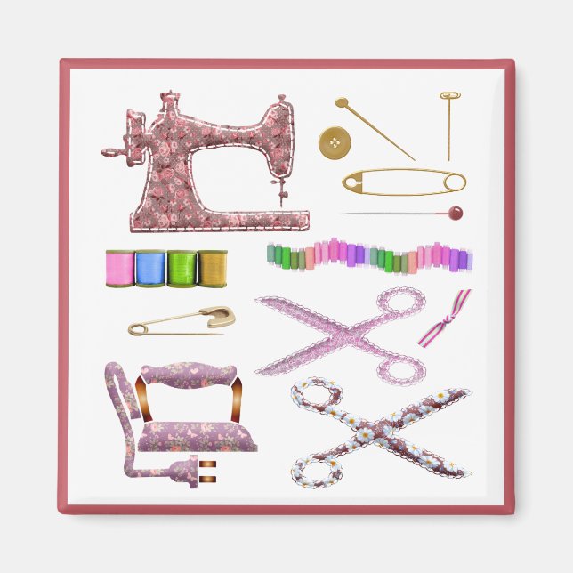 Aimant Machine à coudre à vapeur Ciseaux Thread Tailor (Devant)