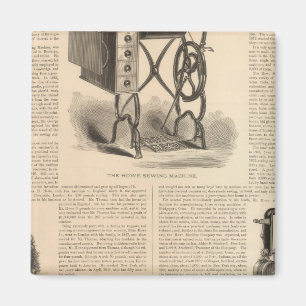 Aimant Machines à coudre Howe avec croquis de l'inventeu