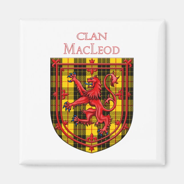 Aimant MacLeod Tartan Scottish Plaid Lion Rampant (Devant)