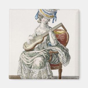 Aimant Madame dans une robe de taffetas de tir équilibr