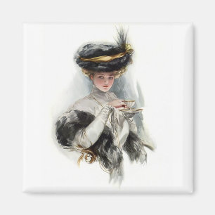 Aimant Madame de thé d'après-midi