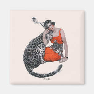 Aimant Madame et léopard