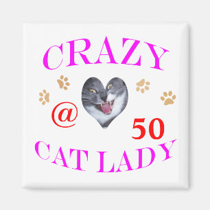 Aimant Madame folle du chat 50