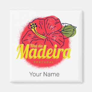 Aimant Madeira Hibiscus Flower Island Portugal Souvenir
