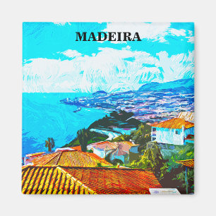 Aimant Madeira Portugal Panorama Illustration