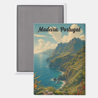 Aimant Madeira Portugal Souvenir de Voyage Rétro
