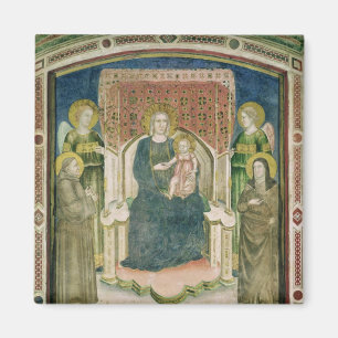 Aimant Madonna a couronné avec St Francis d'Assisi