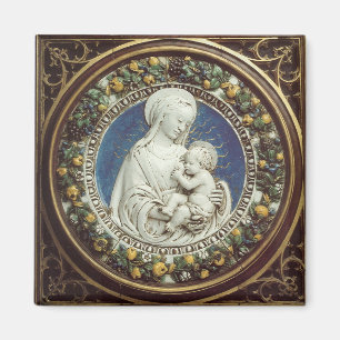 Aimant MADONNA AVEC ENFANT, rond