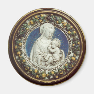 Aimant MADONNA AVEC ENFANT, ronde