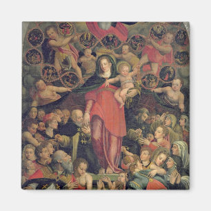 Aimant Madonna du chapelet, c.1569 (huile sur la toile)
