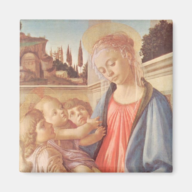 Aimant Madonna et deux anges de Botticelli (Devant)