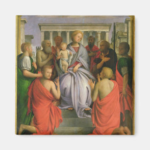 Aimant Madonna et enfant avec huit saints, 1520s (humeur
