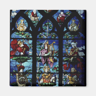 Aimant Madonna et enfant avec les anges et le reflec de