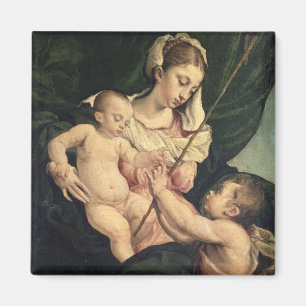 Aimant Madonna et enfant avec St John, c.1570 (huile