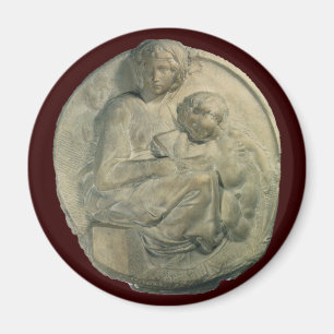 Aimant Madonna et Enfant, Tondo Pitti par Michelangelo