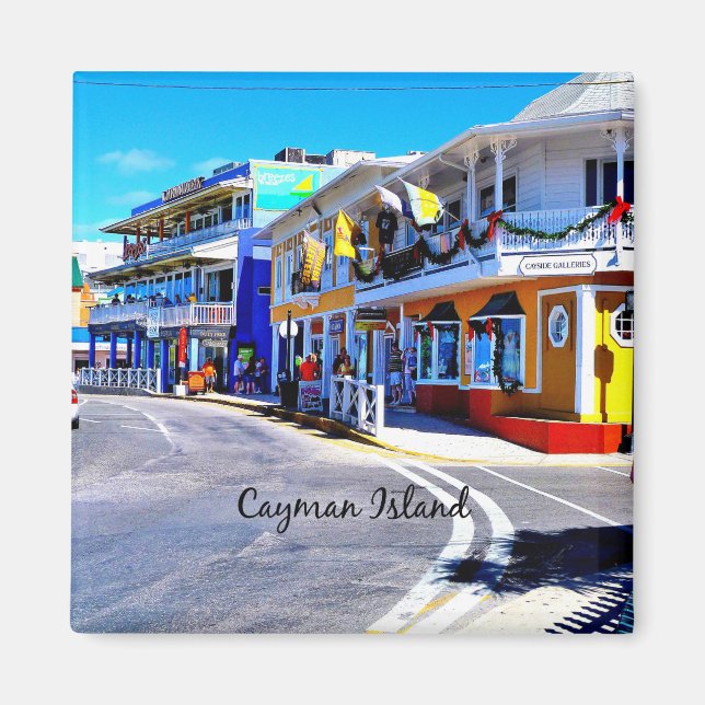 Aimant Magasins colorful des îles Cayman (Devant)