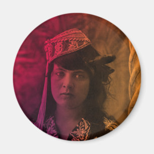 Aimant Maghreb coloré juif tunisien Djerba Girl Magne