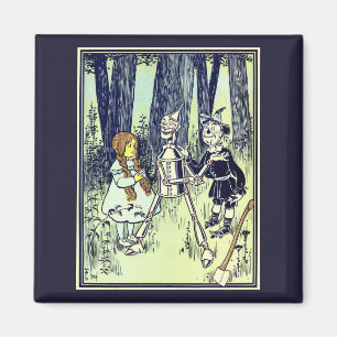 Aimant Magicien d'Oz vintage, Dorothy rencontre l'Homme d
