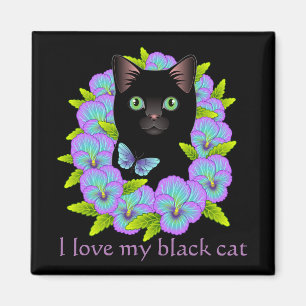 Aimant magique de bonne chance de chat noir -