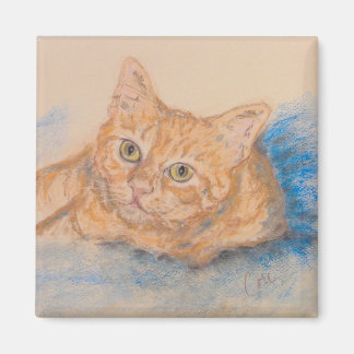 Aimant Magnat d'art de chat orange