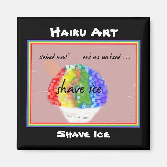 Aimant Magnat d'art Haiku de glace de rasage (Devant)