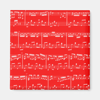 Aimant Magnat de musique en feuille rouge