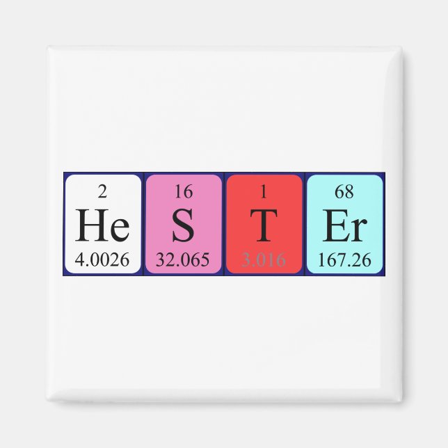 Aimant Magnat de nom de table périodique Hester (Devant)