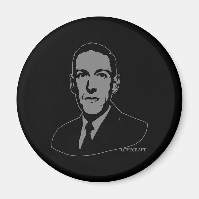Aimant Magnat de portrait HP Lovecraft (Devant)