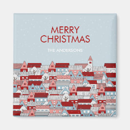 Aimant Magnat de vacances de Noël Village