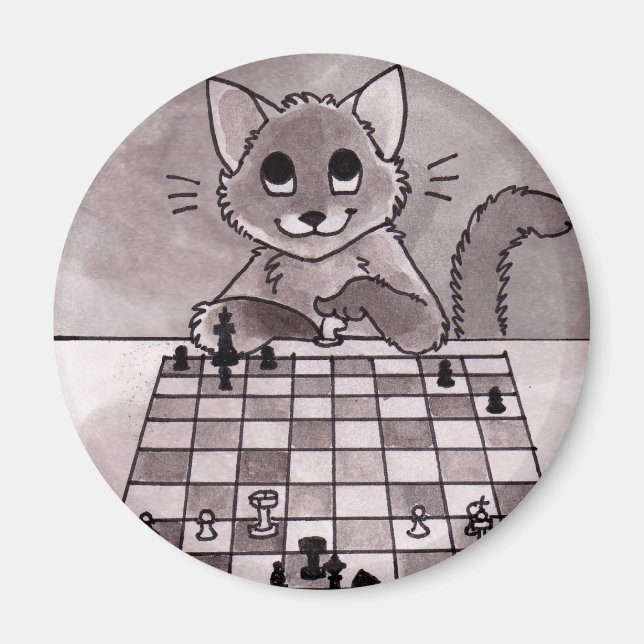 Aimant Magnat d'échecs du chat (Devant)