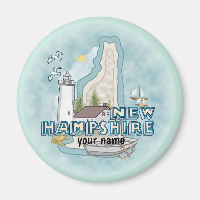 Aimant Magnat personnalisé New Hampshire Lighthouse (Devant)