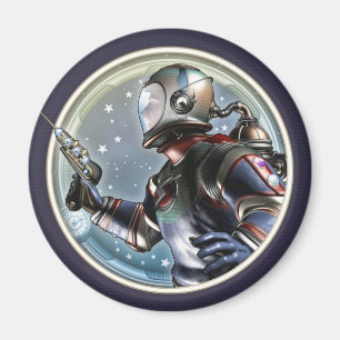 Aimant Magnat rond de l'homme de l'espace rétro