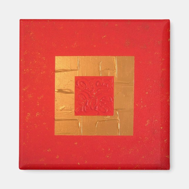 aimant magnet frigo rouge moderne design unique (Devant)