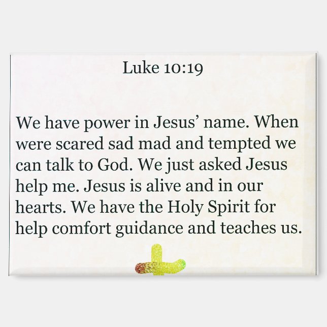 Aimant magnet-luke 10;19 (Recto)