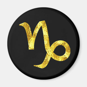 Aimant magnets-ronds capricorne-noir-or
