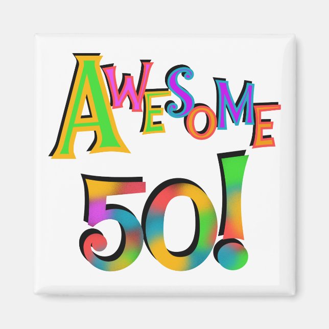 Aimant Magnifique 50 T-shirts et cadeaux d'anniversaire (Devant)