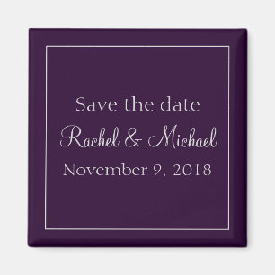 Aimant Magnifique Enregistrer la date Plum et Argent