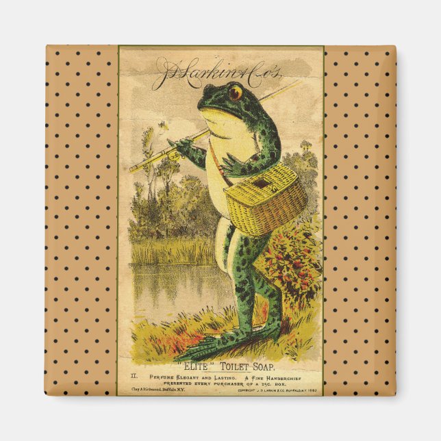 Aimant Magnifique grenouille Vintage (Devant)