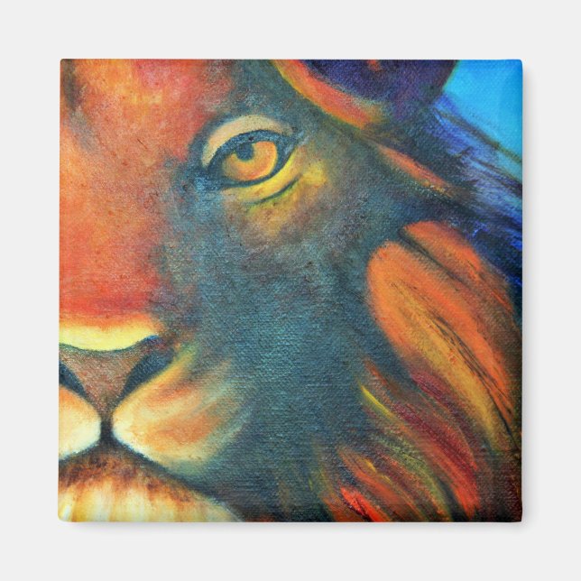 Aimant Magnifique Lion Head Portrait Regal et Fière (Devant)