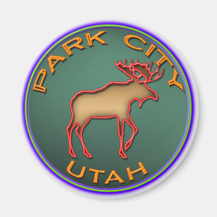 Aimant Magnifique Moose Medallion Park City Souvenir