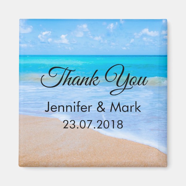 Aimant Magnifique scène de plage tropicale Photo Mariage  (Devant)