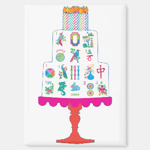 Aimant Mah Jongg Anniversaire de gâteau
