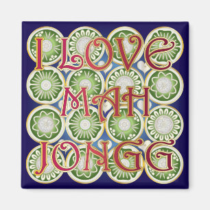 Aimant Mah Jongg Valentine I Love MJ