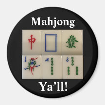 Aimant Mahjong drôle avec carreaux de bambou