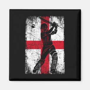 Aimant Maillot de cricket à drapeau d'Angleterre Supporte