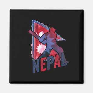 Aimant Maillot de cricket du Népal Supporter du drapeau n