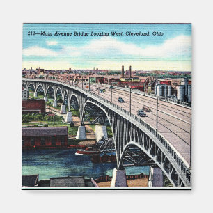 Aimant Main Ave. Pont, Cleveland, Ohio Carte Postale Vint