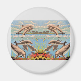 Aimant Main Painted by Number | Dolphins |