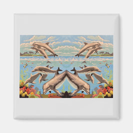 Aimant Main Painted by Number | Dolphins |
