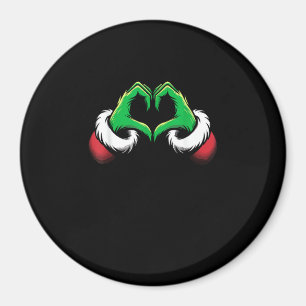 Aimant Mains de coeur amusantes Noël